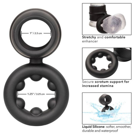 CALEXOTICS ALPHA DUAL MAGNUM RING NEGRO