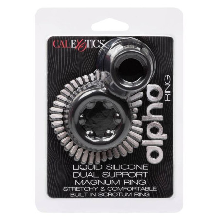 CALEXOTICS ALPHA DUAL MAGNUM RING NEGRO