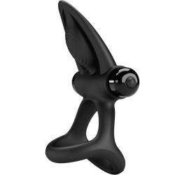 PRETTY LOVE ANILLO VIBRADOR 10 VIBRACIONES SILICONA NEGRO 2