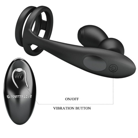 PRETTY LOVE MARSHALL ANILLO PARA PENE PLUG ANAL VIBRATORIO CONTROL REMOTO