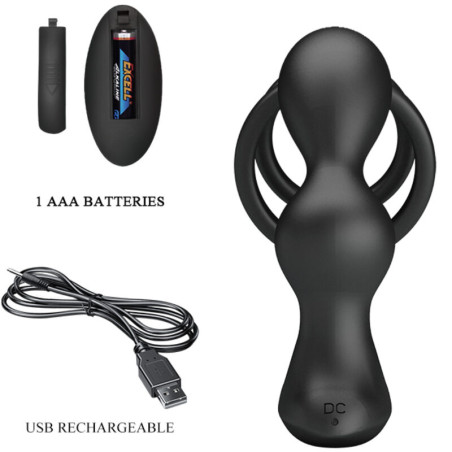 PRETTY LOVE MARSHALL ANILLO PARA PENE PLUG ANAL VIBRATORIO CONTROL REMOTO