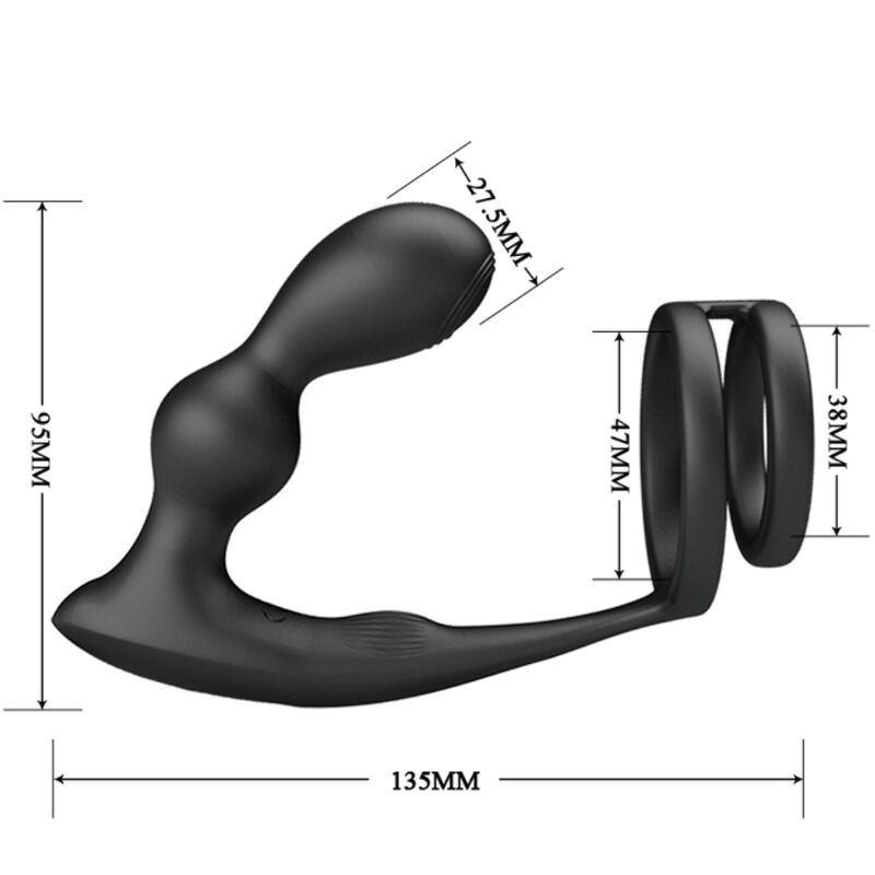 PRETTY LOVE MARSHALL ANILLO PARA PENE PLUG ANAL VIBRATORIO CONTROL REMOTO