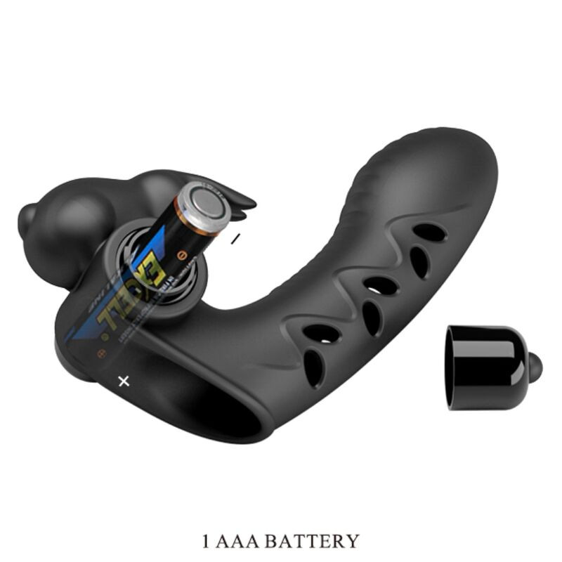 PRETTY LOVE VANCE FUNDA DEDO VIBRADOR CONEJO NEGRO