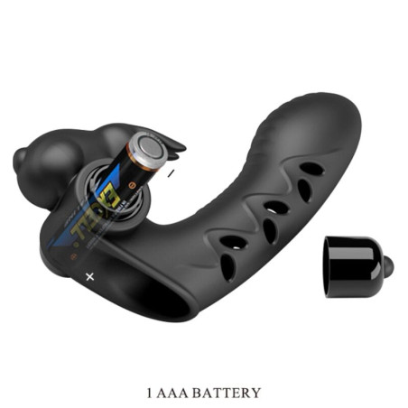 PRETTY LOVE VANCE FUNDA DEDO VIBRADOR CONEJO NEGRO