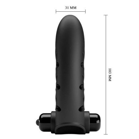 PRETTY LOVE VANCE FUNDA DEDO VIBRADOR CONEJO NEGRO
