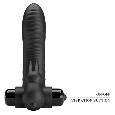 PRETTY LOVE VANCE FUNDA DEDO VIBRADOR CONEJO NEGRO