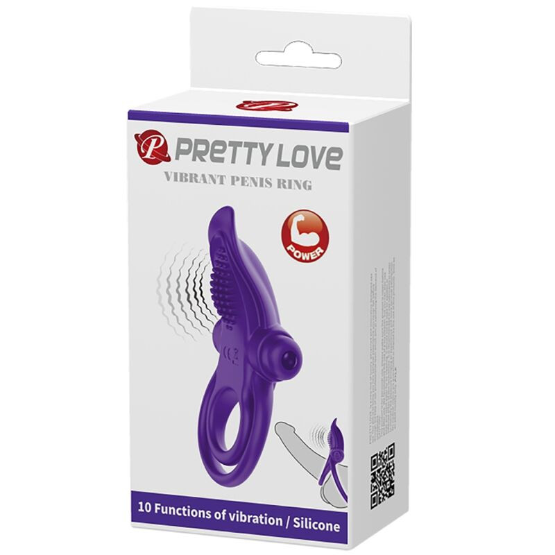 PRETTY LOVE ANILLO VIBRADOR PARA PENE MORADO