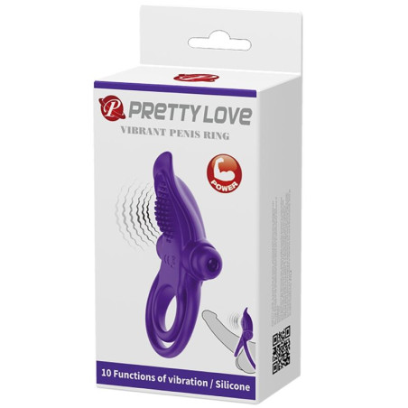 PRETTY LOVE ANILLO VIBRADOR PARA PENE MORADO