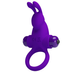 PRETTY LOVE ANILLO VIBRADOR I CONEJO PARA PENE MORADO 2