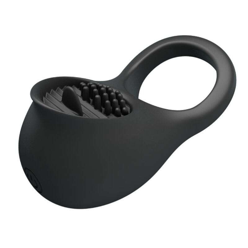PRETTY LOVE ANILLO VIBRADOR PARA PENE CON LENGUA NEGRO