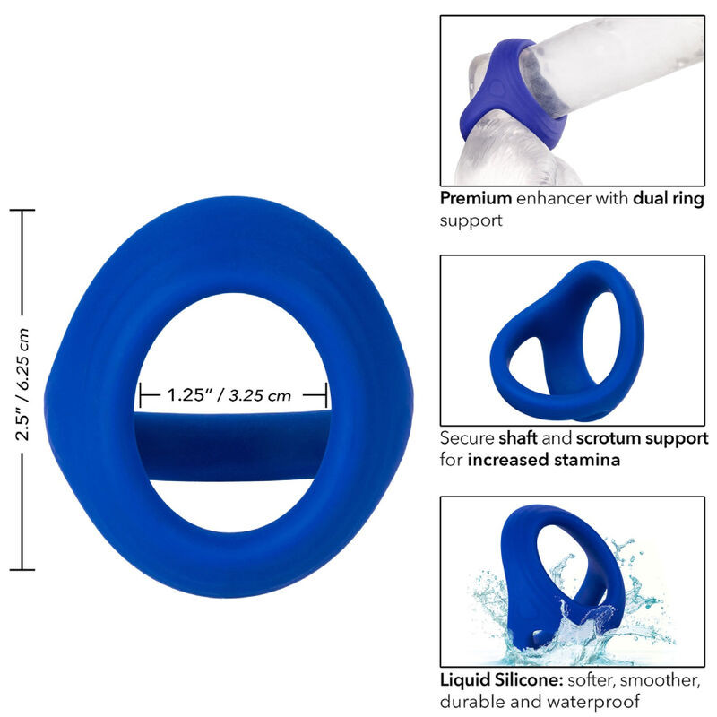 CALEXOTICS ADMIRAL COCK BALL DOBLE ANILLO AZUL