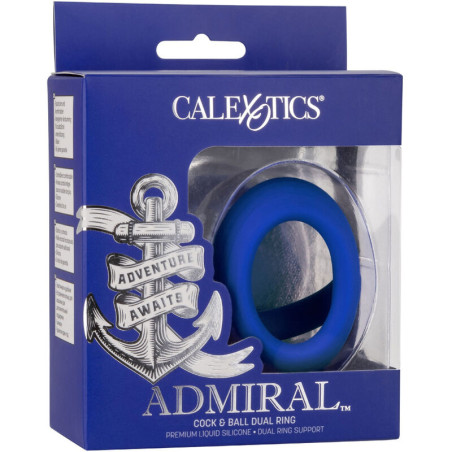 CALEXOTICS ADMIRAL COCK BALL DOBLE ANILLO AZUL