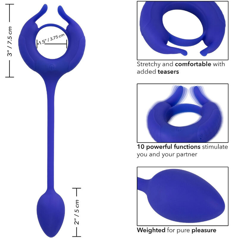 CALEXOTICS ADMIRAL ANILLO CON PESO PARA PENE AZUL
