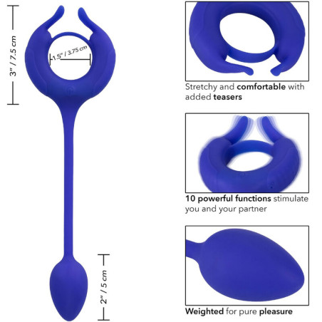 CALEXOTICS ADMIRAL ANILLO CON PESO PARA PENE AZUL