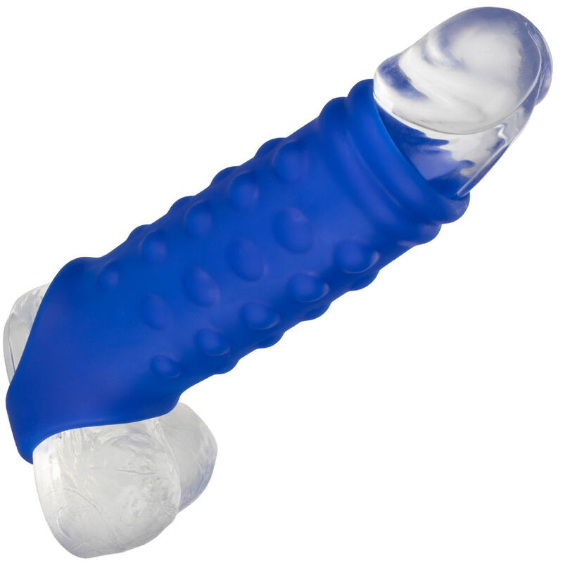 CALEXOTICS ADMIRAL BEADED FUNDA PENE SILICONA LIQUIDA AZUL