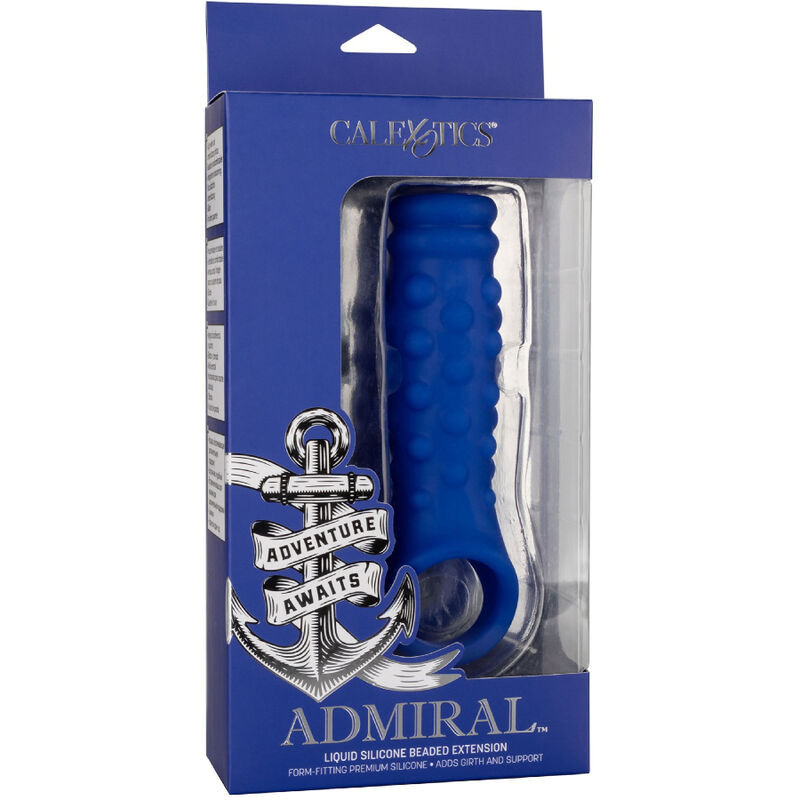 CALEXOTICS ADMIRAL BEADED FUNDA PENE SILICONA LIQUIDA AZUL