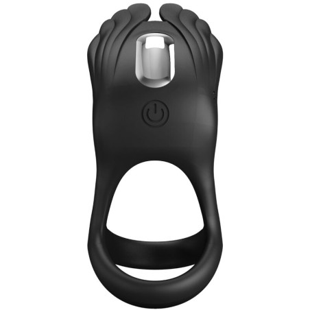 PRETTY LOVE SILAS ANILLO VIBRADOR 7 VIBRACIONES SILICONA NEGRO