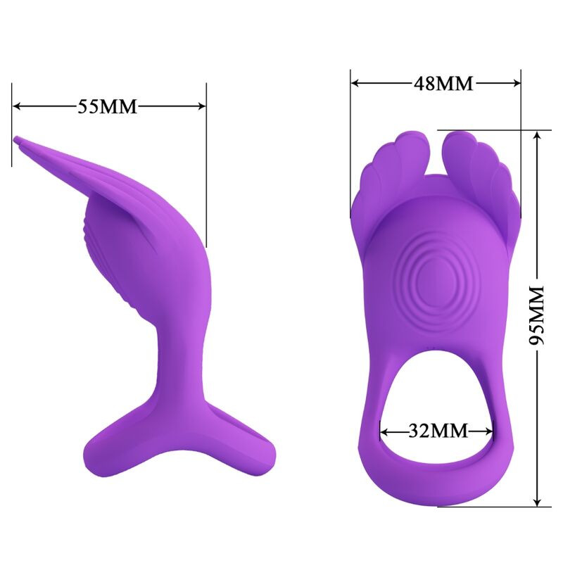PRETTY LOVE SILAS ANILLO VIBRADOR 7 VIBRACIONES SILICONA LILA