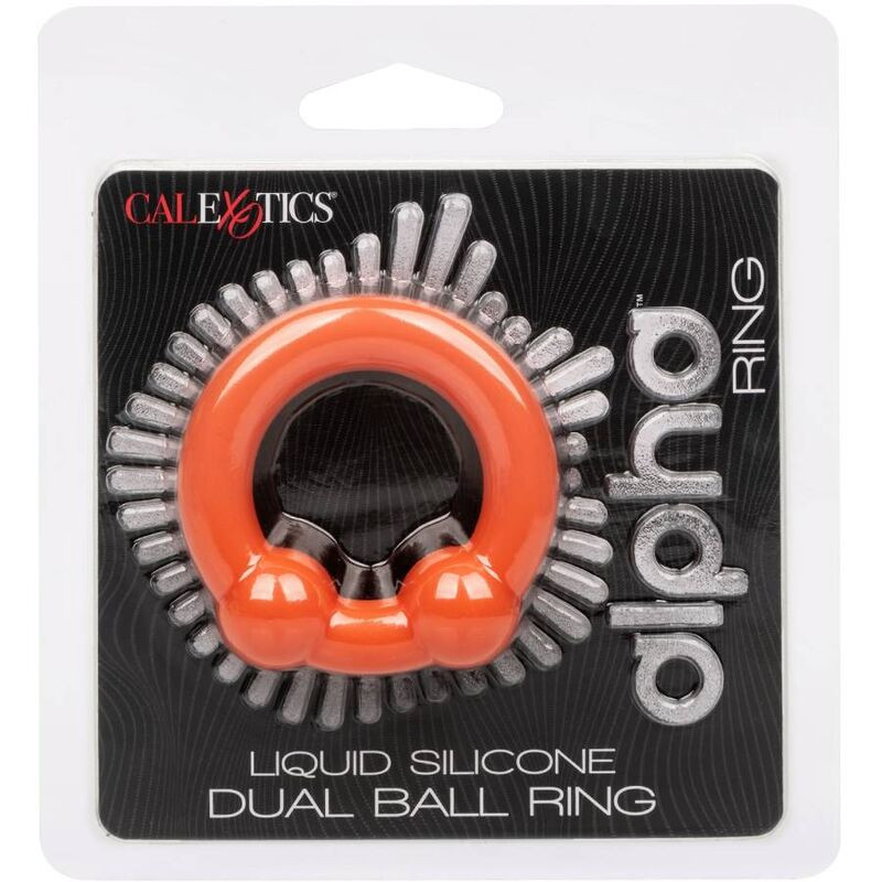 CALEXOTICS ALPHA ANILLO DOBLE BOLA NARANJA