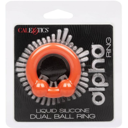 CALEXOTICS ALPHA ANILLO DOBLE BOLA NARANJA