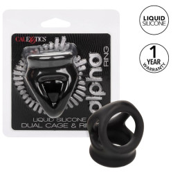 CALEXOTICS ALPHA ANILLO DE JAULA DOBLE NEGRO 2