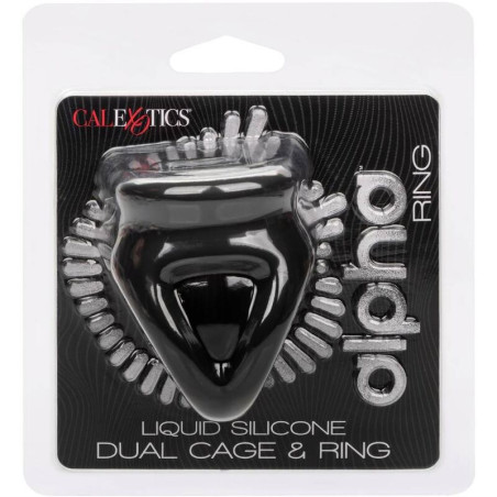 CALEXOTICS ALPHA ANILLO DE JAULA DOBLE NEGRO
