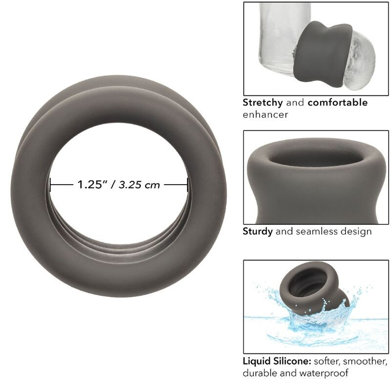 CALEXOTICS ALPHA ANILLO EXTENSION ESCROTO DOBLE NEGRO