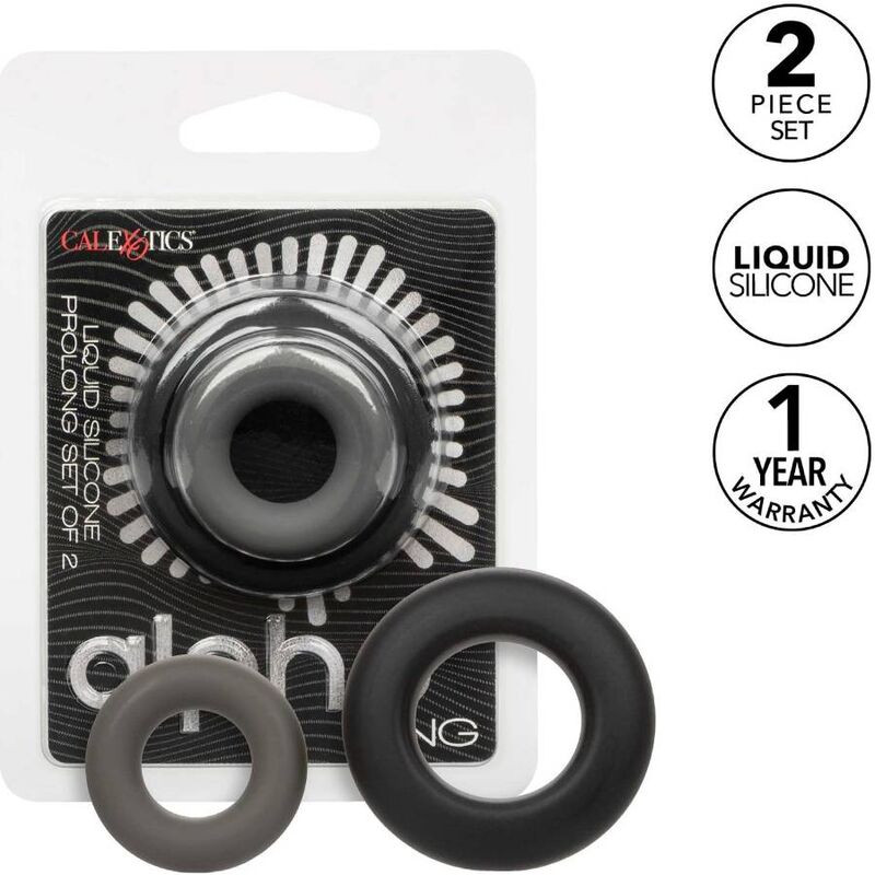 CALEXOTICS ALPHA SET DE 2 ANILLOS PROLONG GRIS