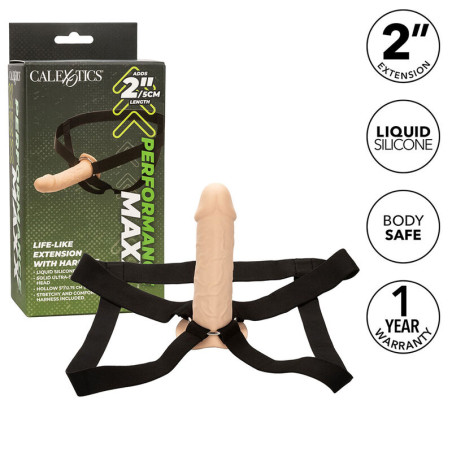 CALEXOTICS PERFORMANCE MAXX EXTENSION REALISTA CON ARNES PIEL CLARO