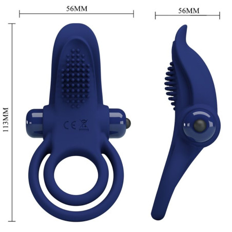 PRETTY LOVE BRONSON DOBLE ANILLO CON VIBRACION AZUL