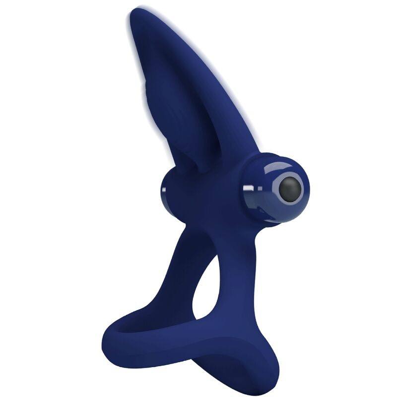 PRETTY LOVE MAT DOBLE ANILLO CON VIBRACION ESTIMULADOR AZUL