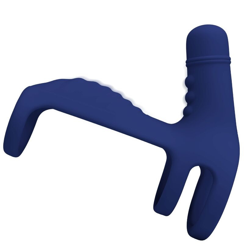PRETTY LOVE ELISH ANILLO VIBRADOR CON EXTENSION AZUL
