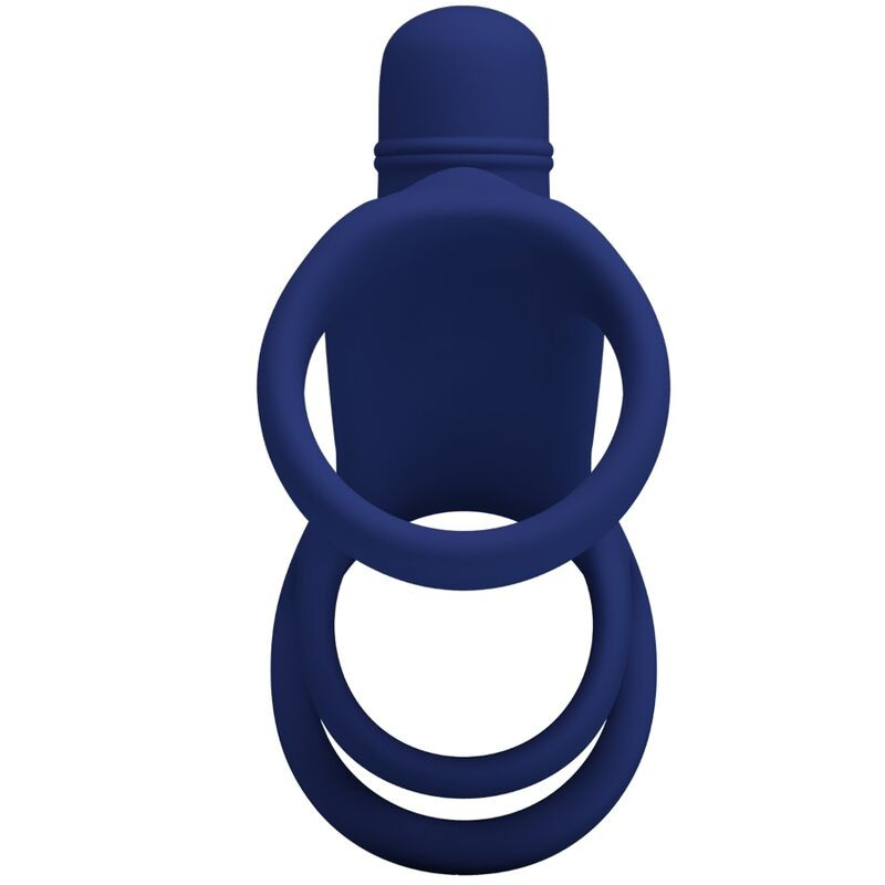 PRETTY LOVE ELISH ANILLO VIBRADOR CON EXTENSION AZUL