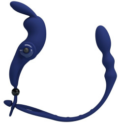 PRETTY LOVE AYAD ANILLO VIBRADOR RABBIT CON PLUG AZUL 2