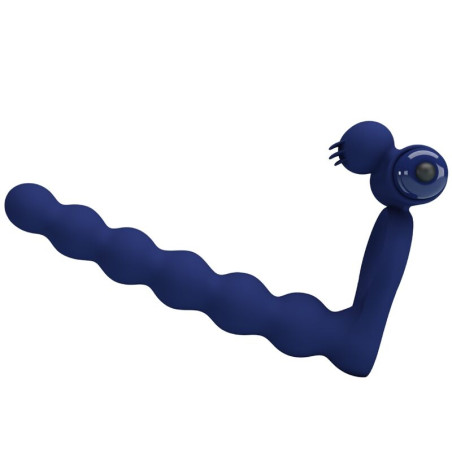 PRETTY LOVE AJMAL ANILLO VIBRADOR CON PLUG AZUL