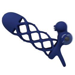 PRETTY LOVE GIANN ANILLO VIBRADOR CON FUNDA DE SILICONA AZUL 2
