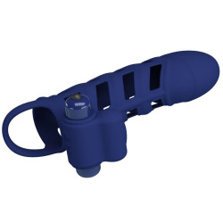 PRETTY LOVE ALTAF ANILLO VIBRADOR CON FUNDA DE SILICONA AZUL 2