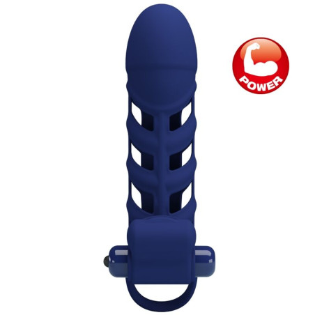 PRETTY LOVE ALTAF ANILLO VIBRADOR CON FUNDA DE SILICONA AZUL