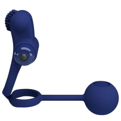 PRETTY LOVE REMINGTON DOBLE ANILLO VIBRADOR CON PLUG AZUL 2