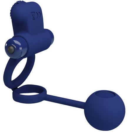 PRETTY LOVE REMINGTON DOBLE ANILLO VIBRADOR CON PLUG AZUL