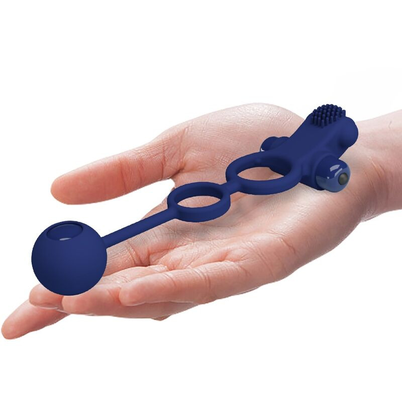 PRETTY LOVE REMINGTON DOBLE ANILLO VIBRADOR CON PLUG AZUL