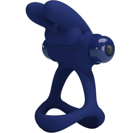 PRETTY LOVE FRANCISCO DOBLE ANILLO VIBRADOR RABBIT AZUL