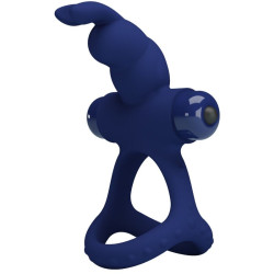 PRETTY LOVE LUCHITO DOBLE ANILLO VIBRADOR RABBIT AZUL 2