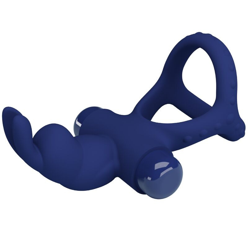 PRETTY LOVE LUCHITO DOBLE ANILLO VIBRADOR RABBIT AZUL
