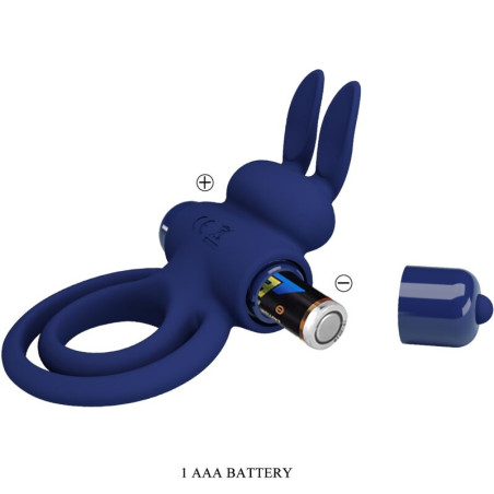 PRETTY LOVE DAREY DOBLE ANILLO VIBRADOR RABBIT AZUL