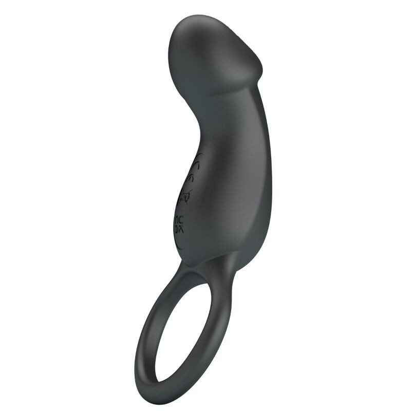 PRETTY LOVE TRAE ANILLO VIBRADOR CON ESTIMULADOR NEGRO