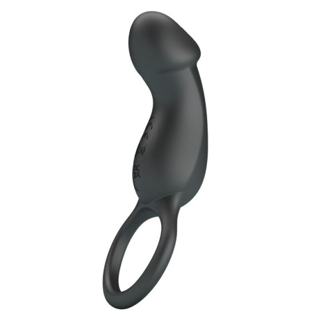 PRETTY LOVE TRAE ANILLO VIBRADOR CON ESTIMULADOR NEGRO