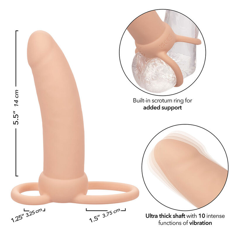 CALEXOTICS MAXX DOBLE PENETRADOR GRUESO 10 VIBRACIONES NATURAL