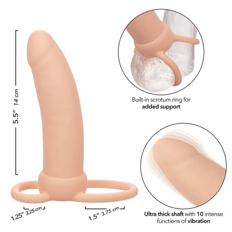 CALEXOTICS MAXX DOBLE PENETRADOR GRUESO 10 VIBRACIONES NATURAL