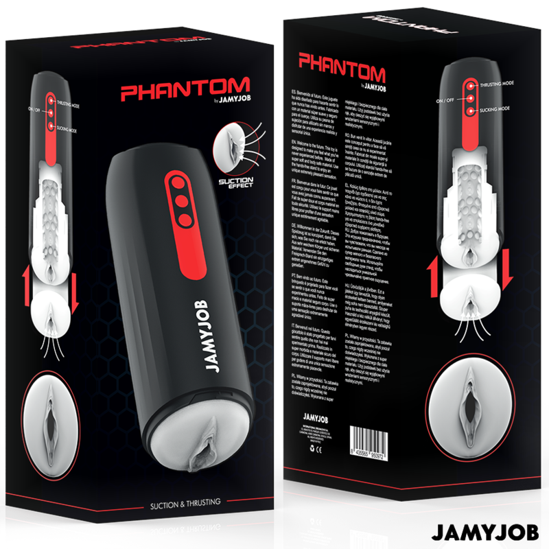 JAMYJOB PHANTOM MASTURBADOR VAGINA AUTOMATICO 5 MODOS SUCCIONADOR Y EMPUJE